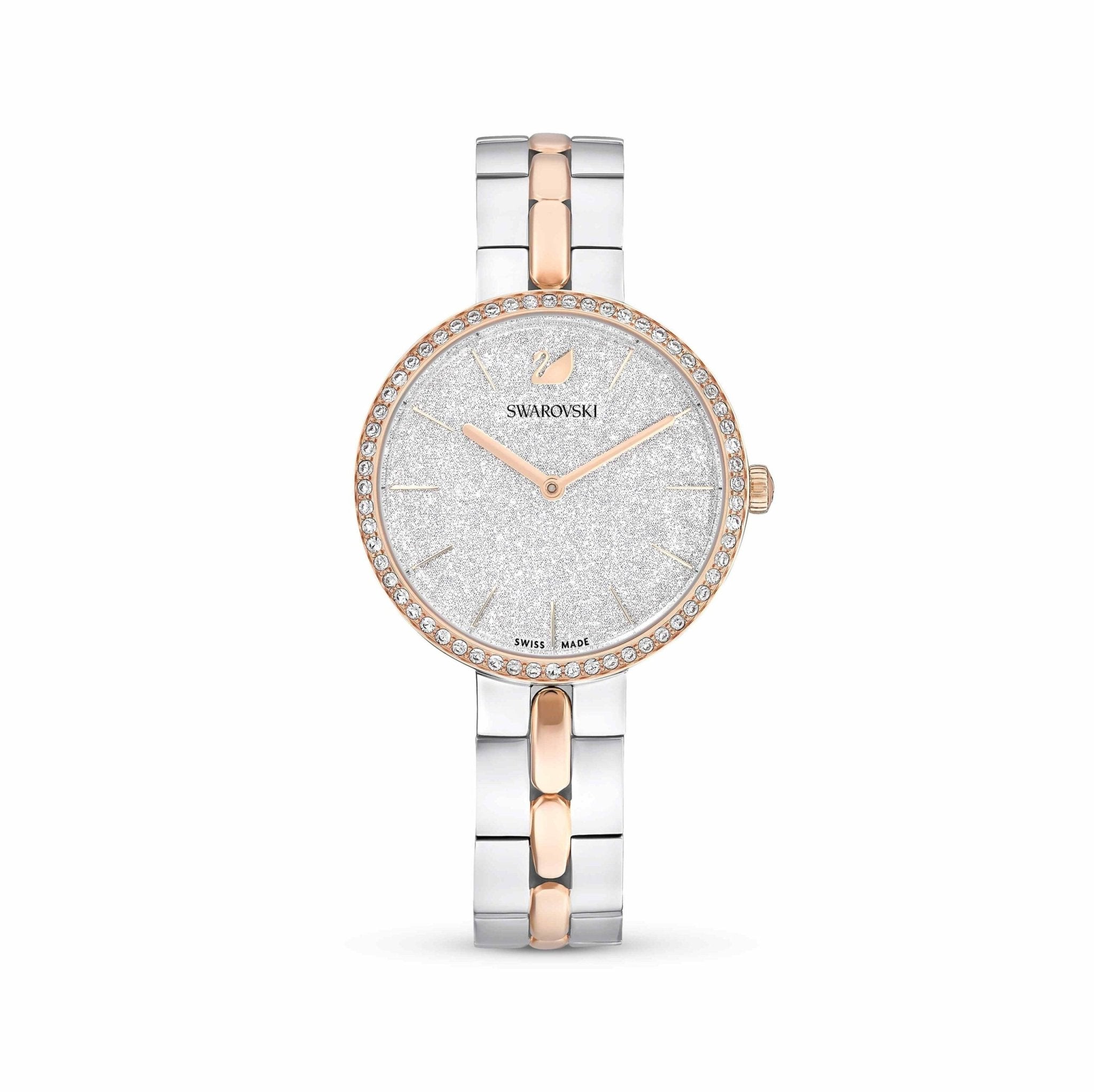 Swarovski Cosmopolitan Watch Metal Bracelet, White, Rose gold-tone finish -Swarovski