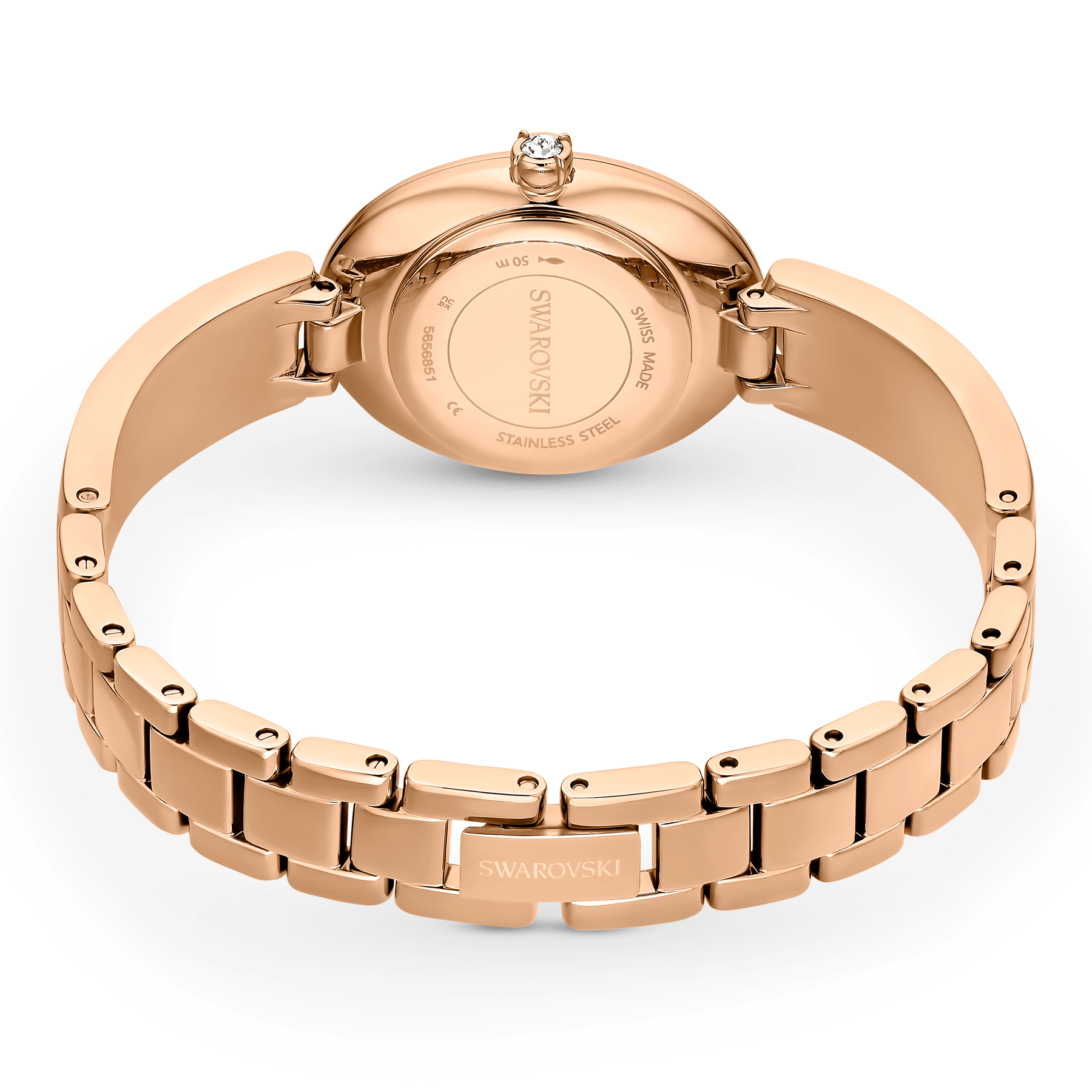 Swarovski Crystal Rock Oval Watch Metal bracelet, Silver tone, Rose gold-tone finish -Swarovski
