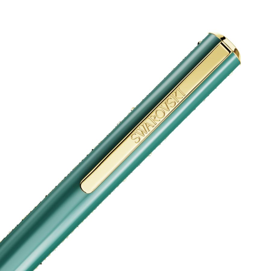 Swarovski Crystal Shimmer Glide Ballpoint Pen, Green, Green lacquered, Gold-tone Plated -Swarovski