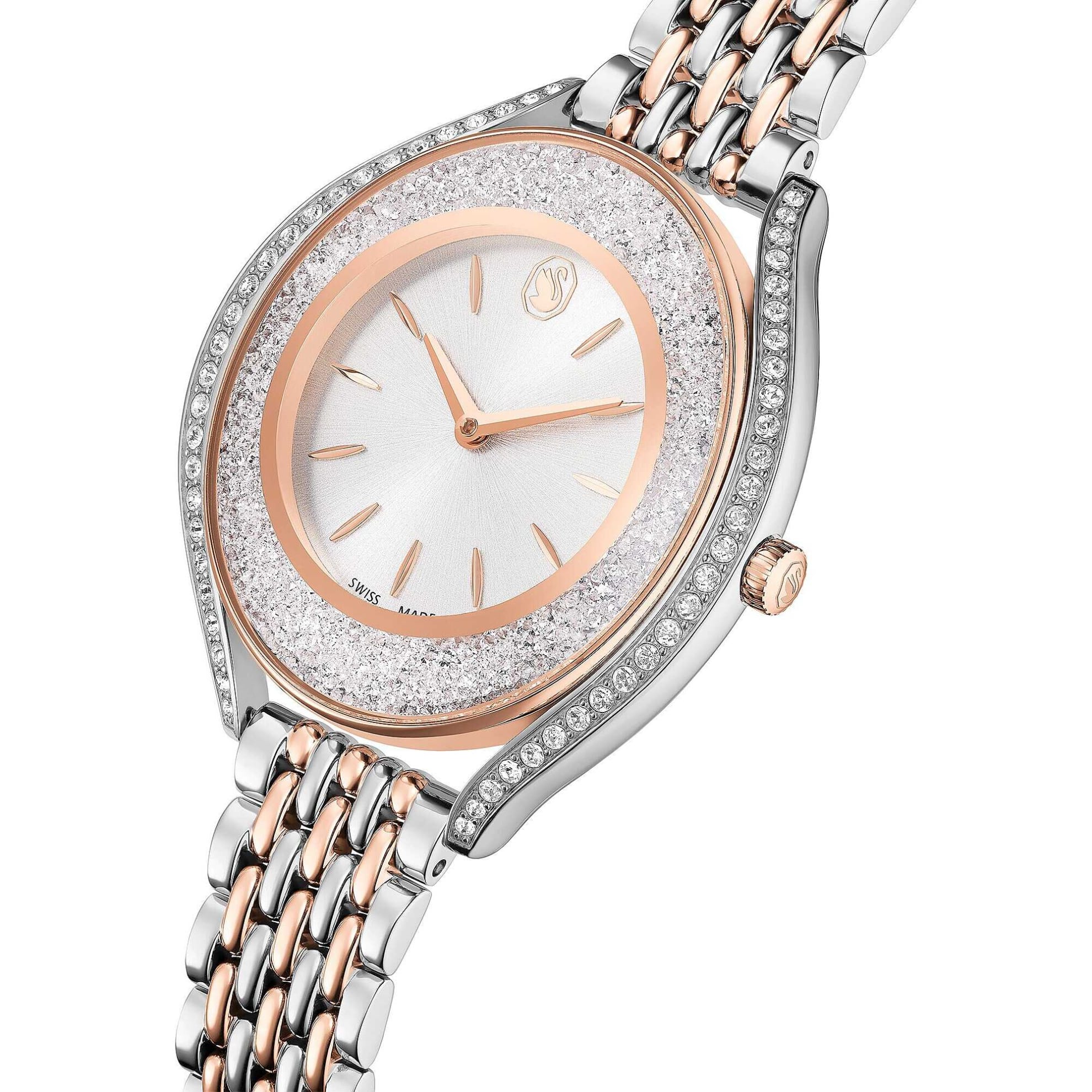 Swarovski Crystalline Aura Watch, Swiss Made, Metal Bracelet, Rose gold tone, Mixed metal finish -Swarovski