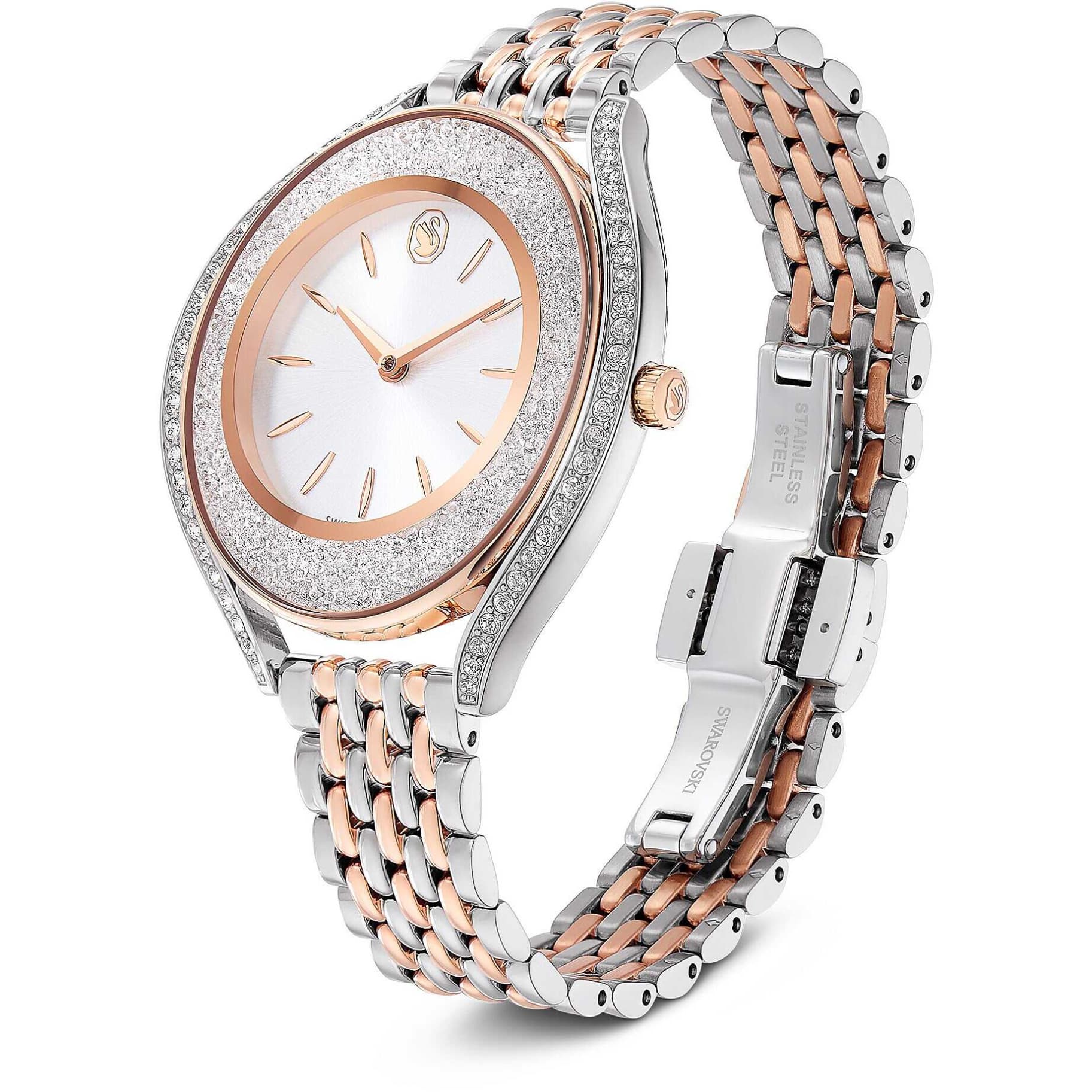 Swarovski Crystalline Aura Watch, Swiss Made, Metal Bracelet, Rose gold tone, Mixed metal finish -Swarovski