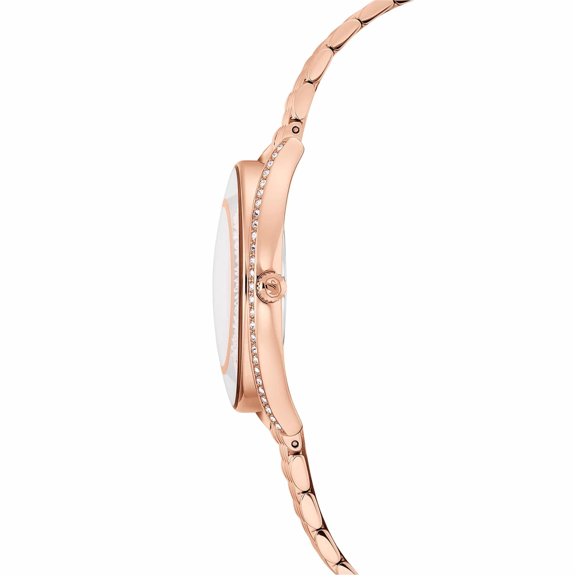 Swarovski Crystalline Aura Watch, Swiss Made, Metal Bracelet, Rose gold tone, Rose gold-tone finish -Swarovski