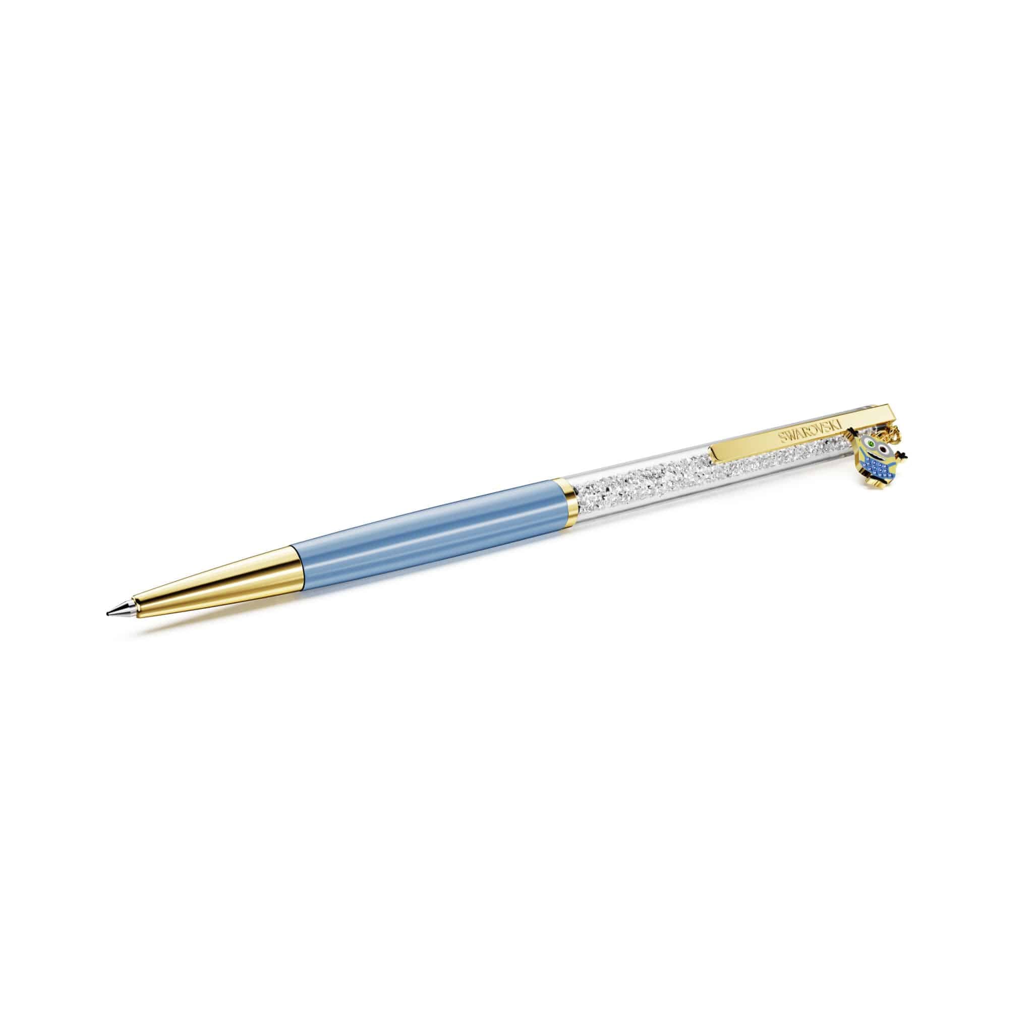 Swarovski Crystalline Ballpoint Pen, Minions, Blue, Gold-tone plated -Swarovski