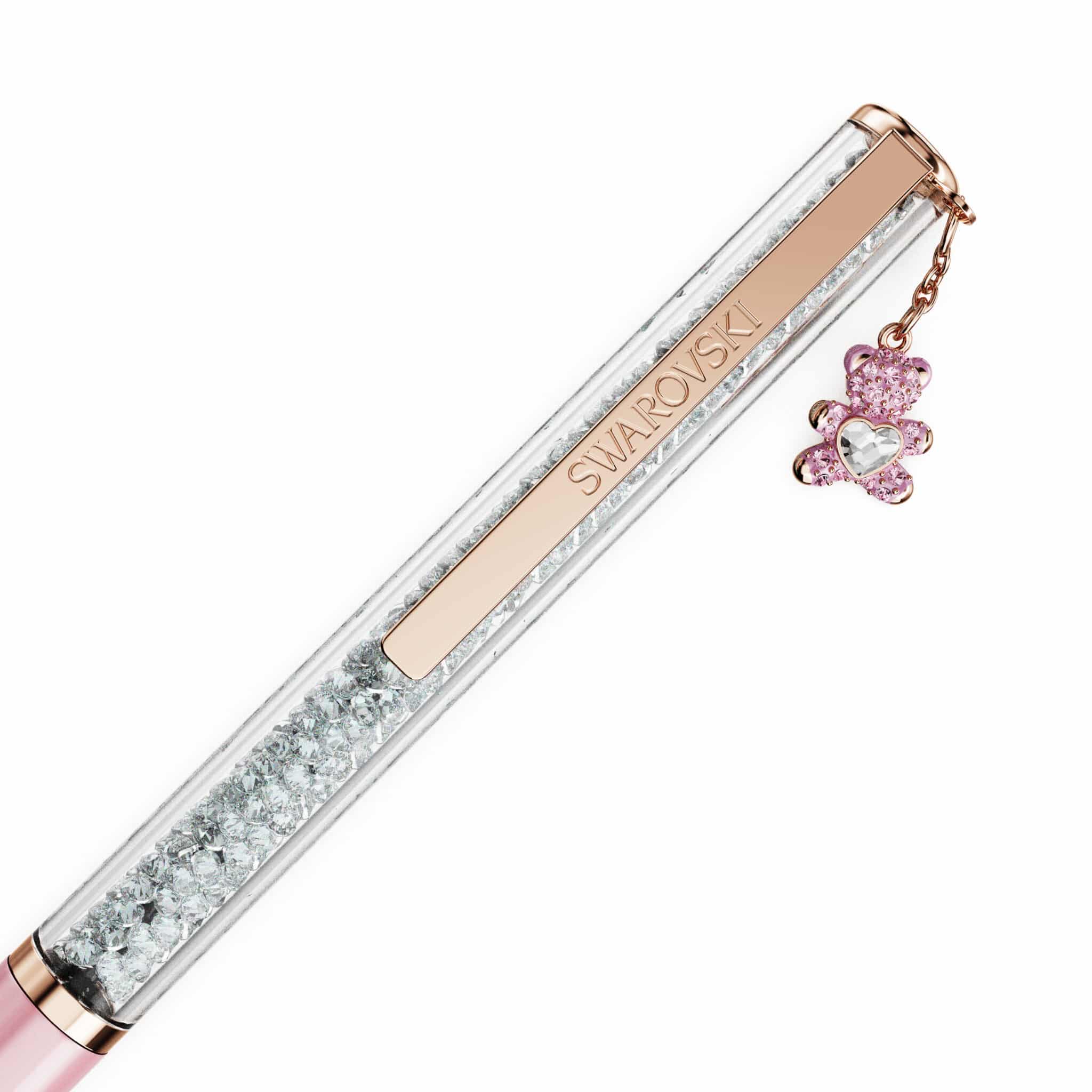 Swarovski Crystalline Ballpoint Pen, Teddy, Pink, Pink lacquered, Rose gold-tone plated -Swarovski