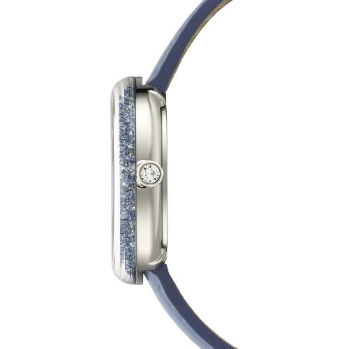 Swarovski Crystalline Lustre Watch Swiss Made, Leather strap, Blue, Stainless steel -Swarovski