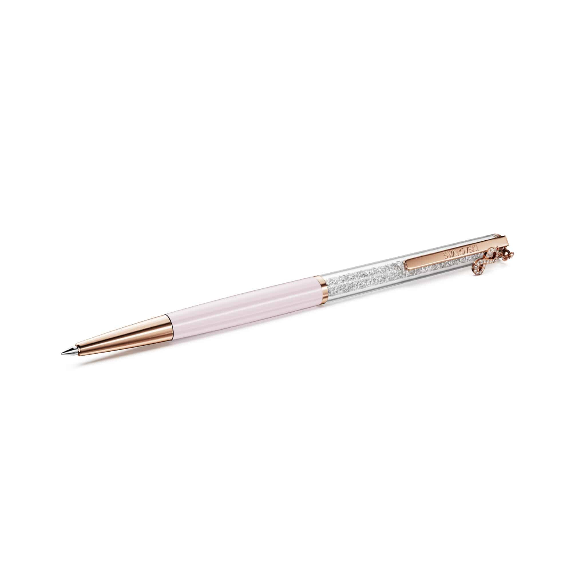 Swarovski Crystalline Silk Ballpoint Pen, Infinity, Pink lacquered, Rose Gold-tone Plated -Swarovski