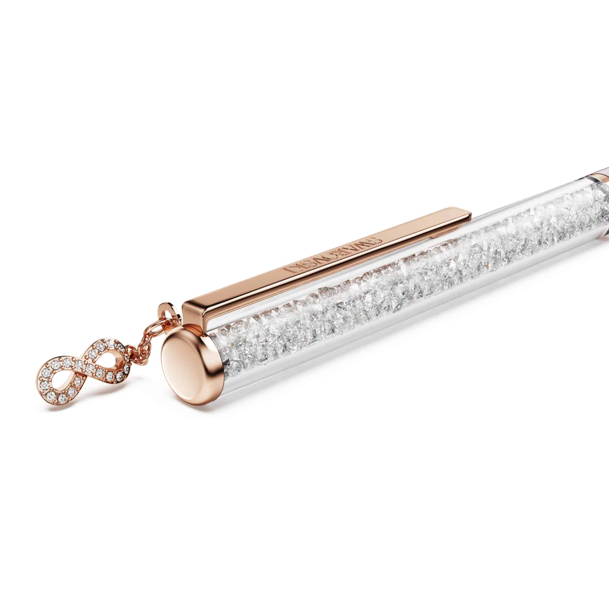 Swarovski Crystalline Silk Ballpoint Pen, Infinity, Pink lacquered, Rose Gold-tone Plated -Swarovski