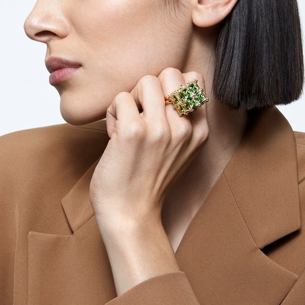 Swarovski Curiosa Ring Green Gold Tone Plated -Swarovski