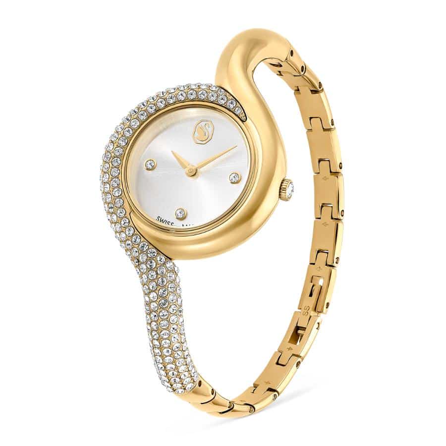 Swarovski Dextera Asymmetric Watch, Swiss Made, Metal bracelet, Gold tone, Gold-tone Finish -Swarovski