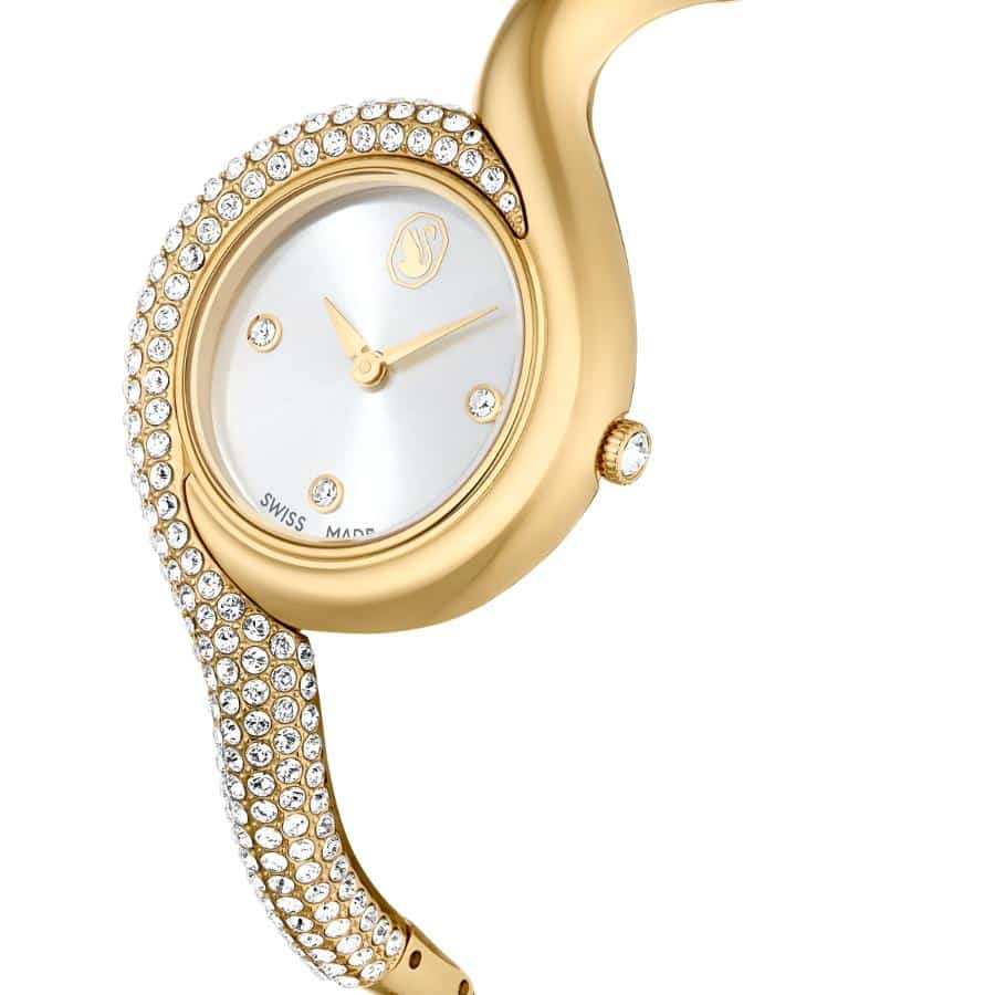 Swarovski Dextera Asymmetric Watch, Swiss Made, Metal bracelet, Gold tone, Gold-tone Finish -Swarovski