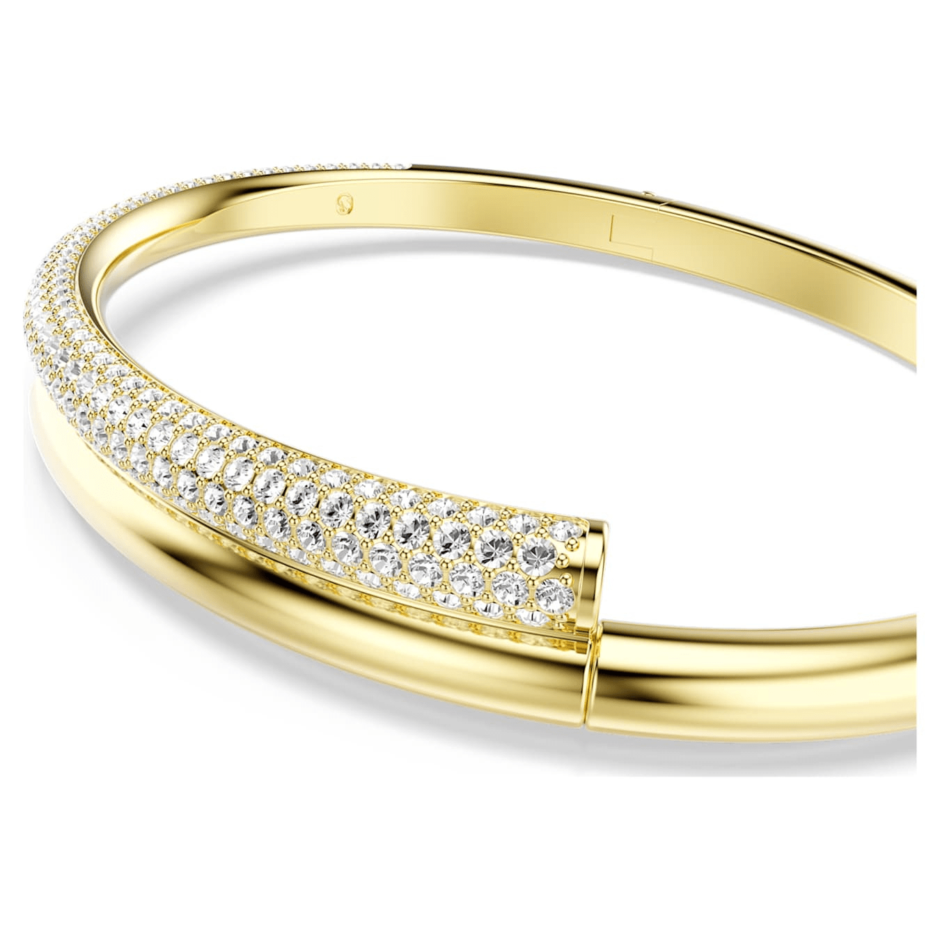 Swarovski Dextera bangle Magnetic closure, White, Gold-tone plated -Swarovski