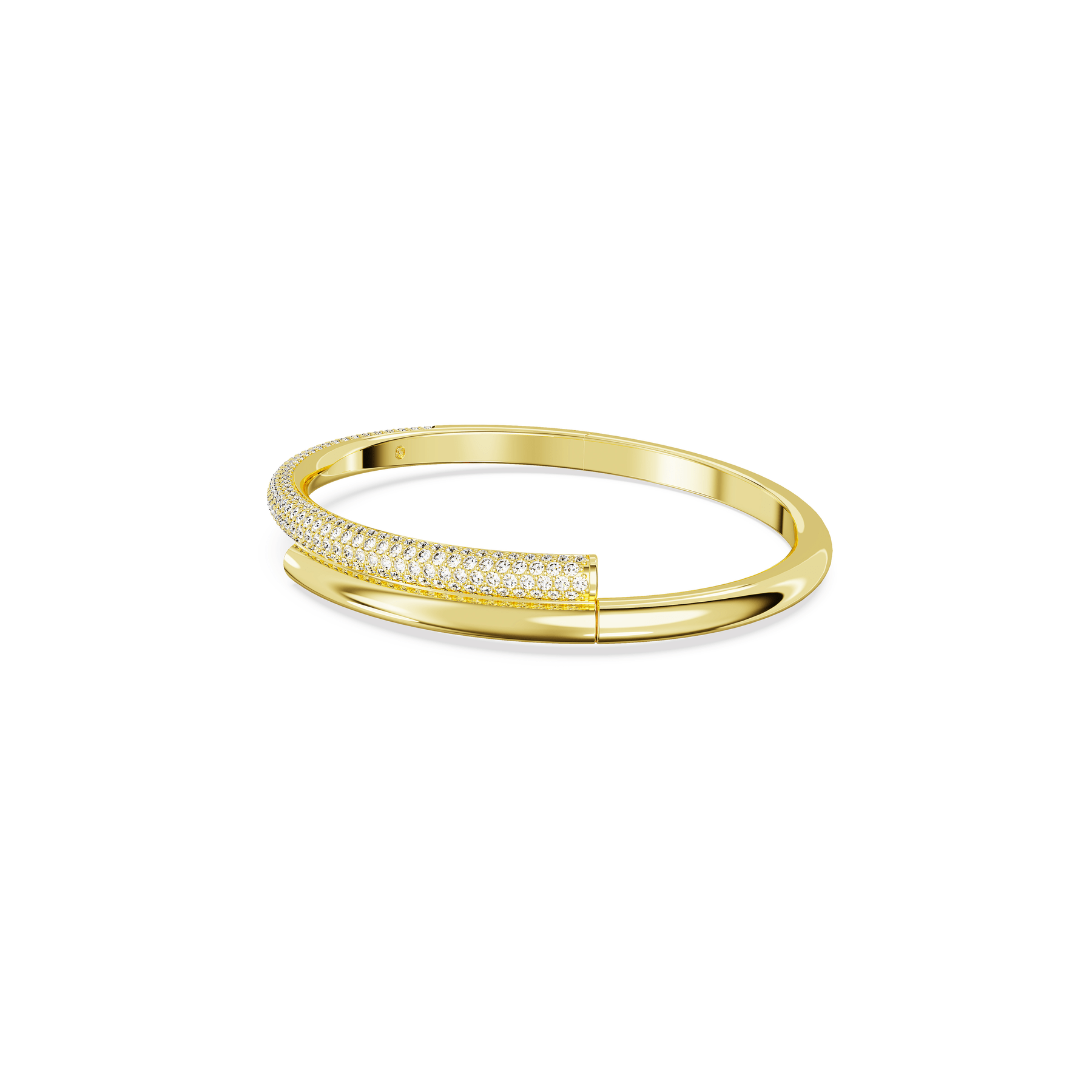 Swarovski Dextera bangle Magnetic closure, White, Gold-tone plated -Swarovski