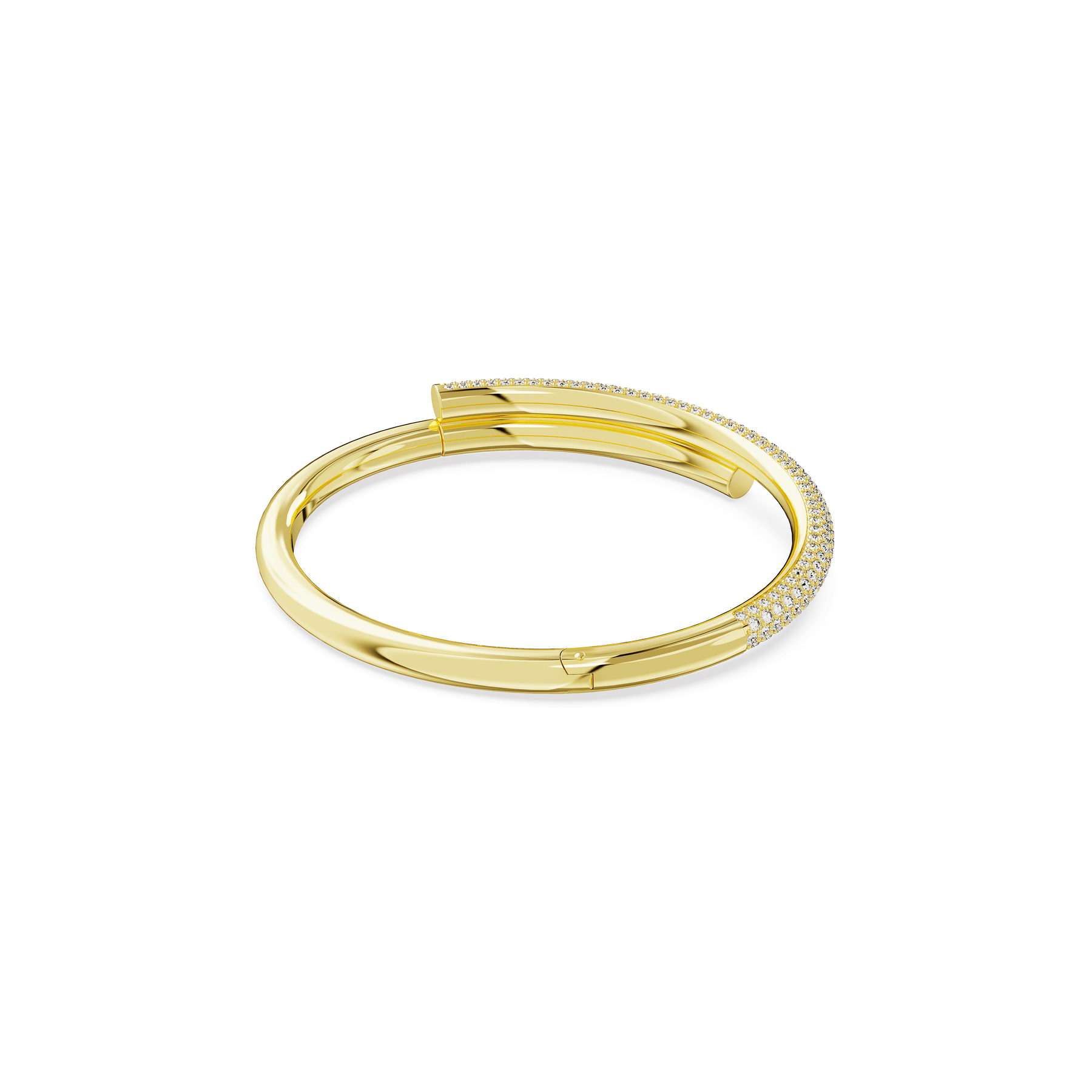 Swarovski Dextera bangle Magnetic closure, White, Gold-tone plated -Swarovski