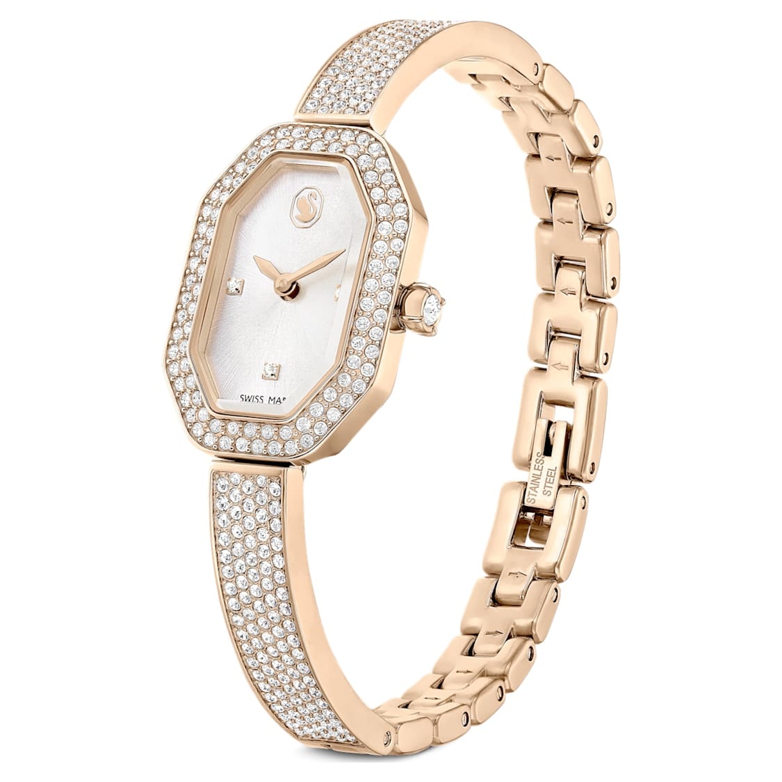 Swarovski Dextera Bangle Watch Swiss Made Metal Bracelet Gold Tone Champagne Gold-Tone Finish -Swarovski