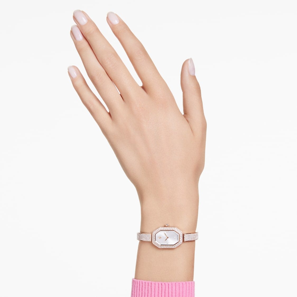 Swarovski Dextera Bangle Watch Swiss Made Metal Bracelet Gold Tone Champagne Gold-Tone Finish -Swarovski