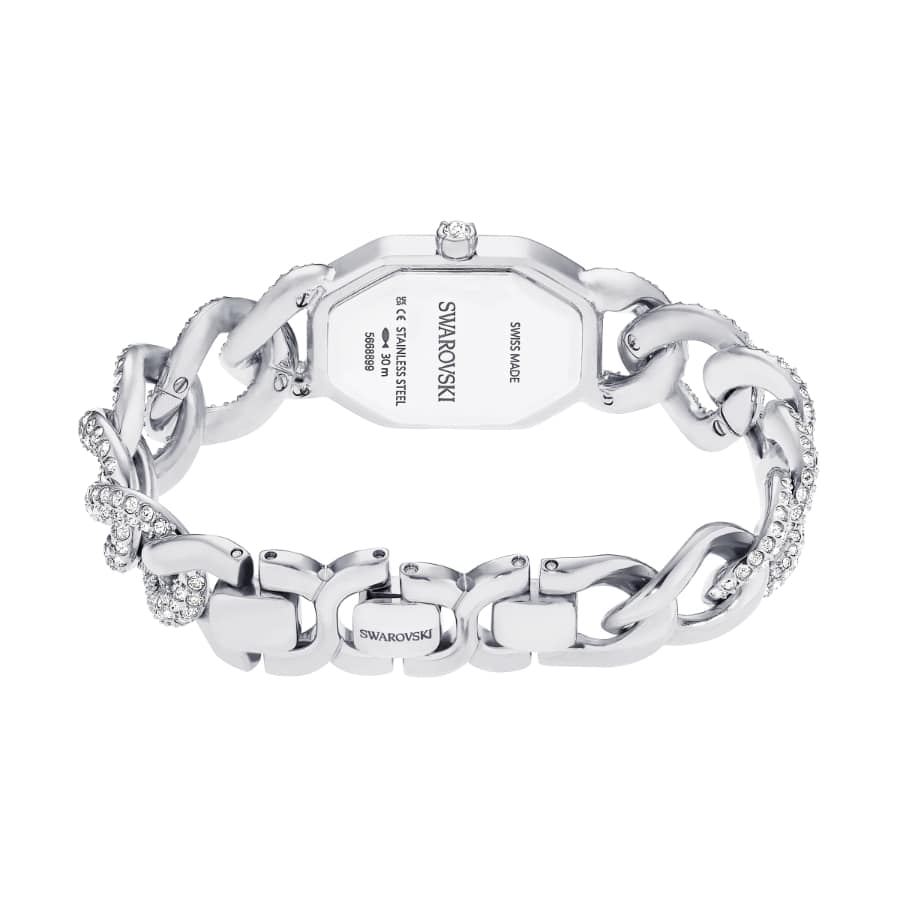 Swarovski Dextera Chain Watch, Swiss Made, Crystal Bracelet, Silver Tone, Stainless Steel -Swarovski