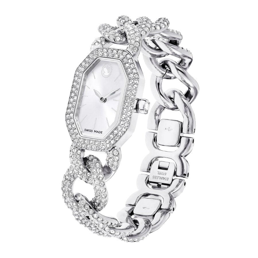 Swarovski Dextera Chain Watch, Swiss Made, Crystal Bracelet, Silver Tone, Stainless Steel -Swarovski