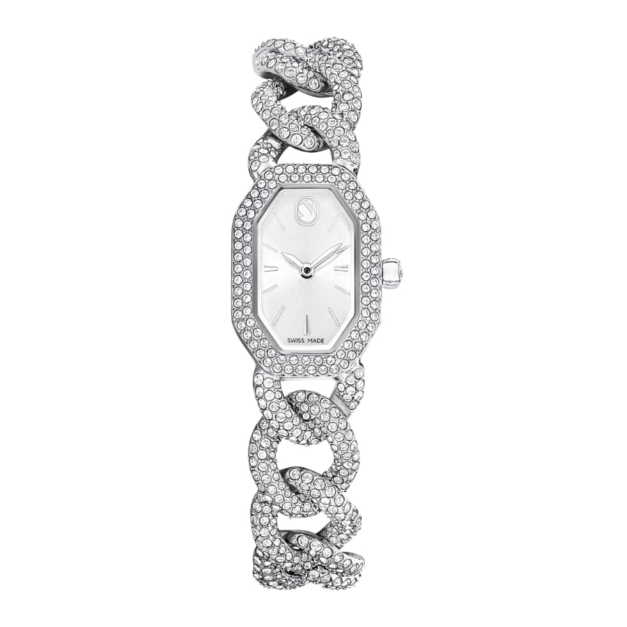 Swarovski Dextera Chain Watch, Swiss Made, Crystal Bracelet, Silver Tone, Stainless Steel -Swarovski
