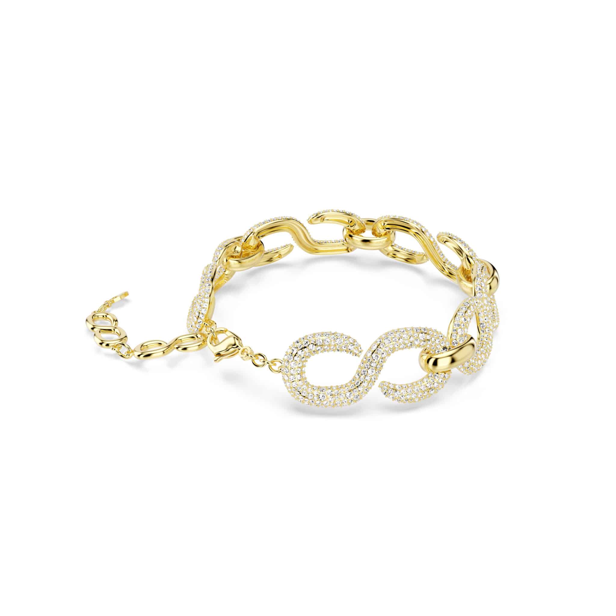 Swarovski Dextera Choker, Round cut, White, Gold-tone plated -Swarovski