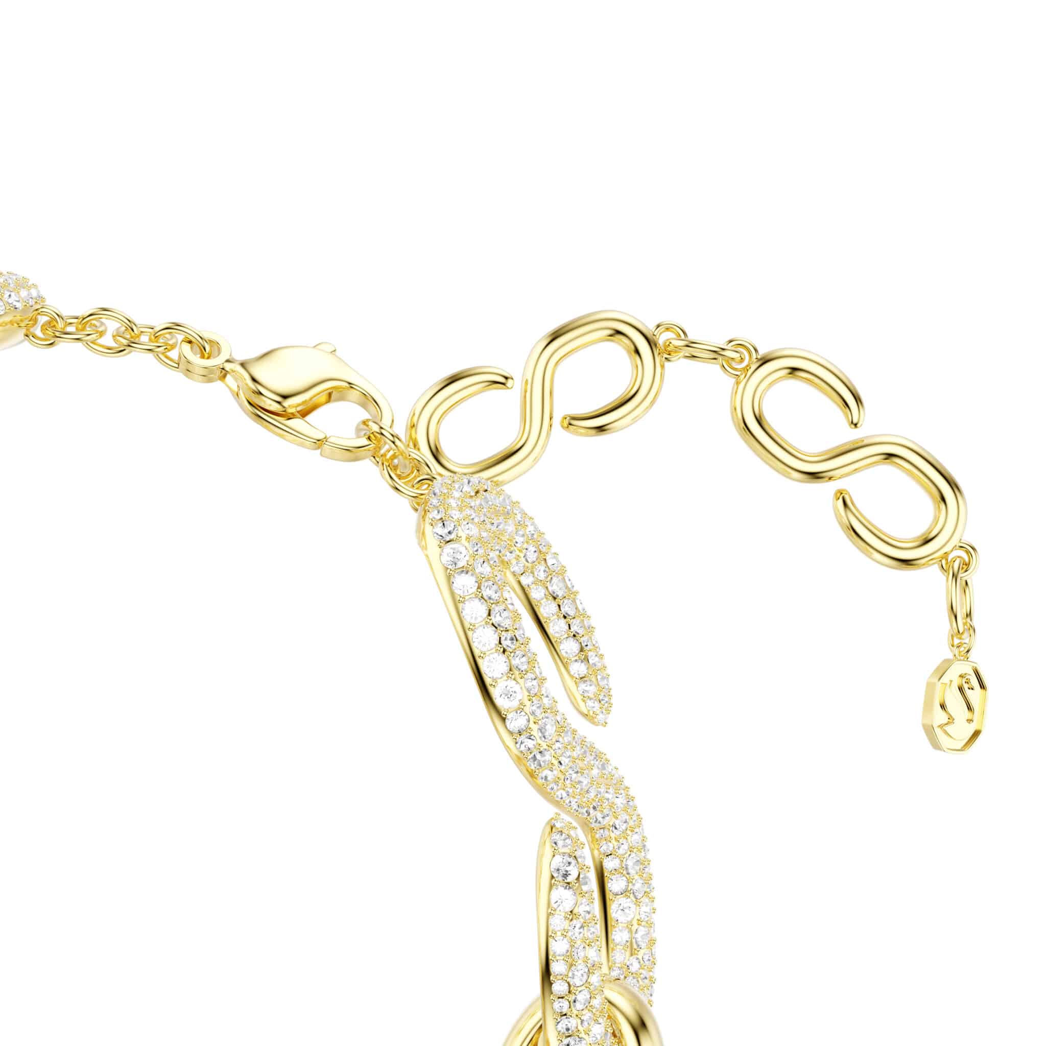 Swarovski Dextera Choker, Round cut, White, Gold-tone plated -Swarovski