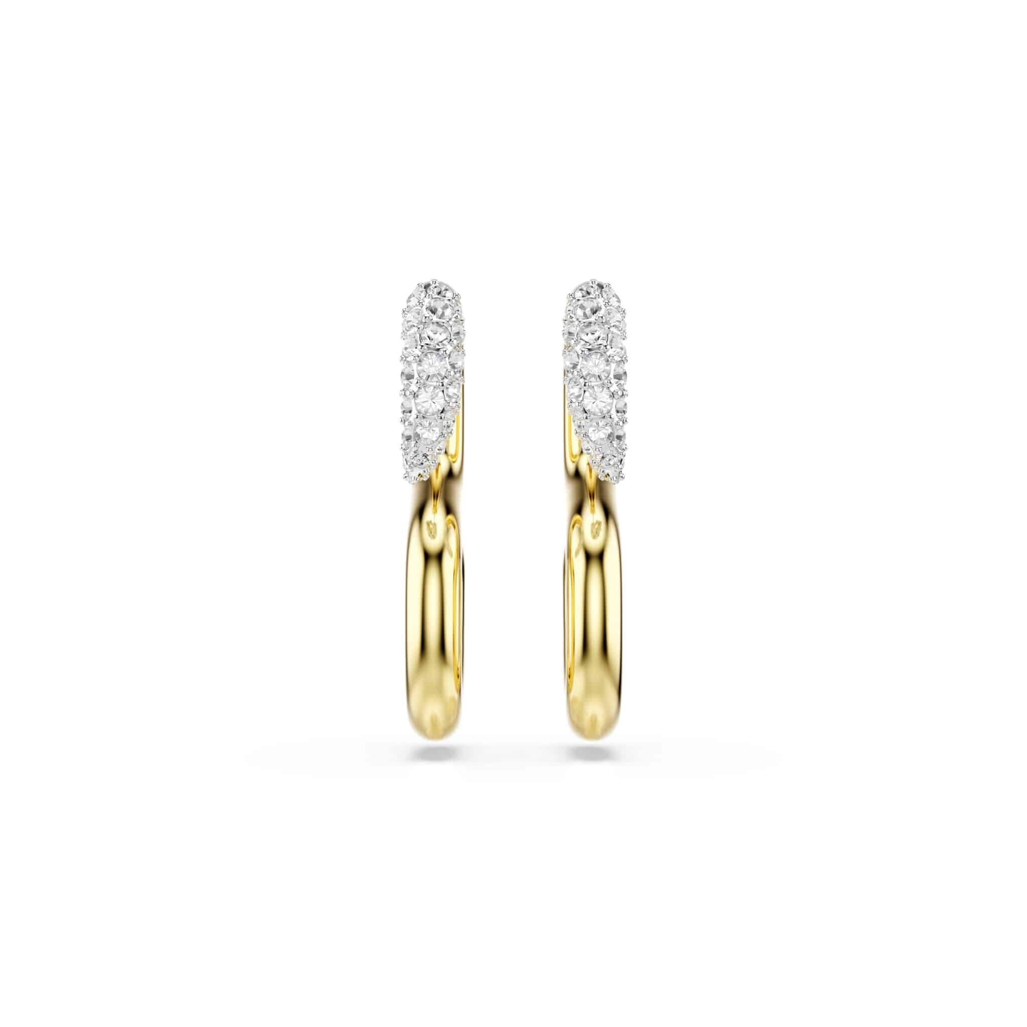 Swarovski Dextera Earrings, Round cut, White, Mixed metal finish -Swarovski