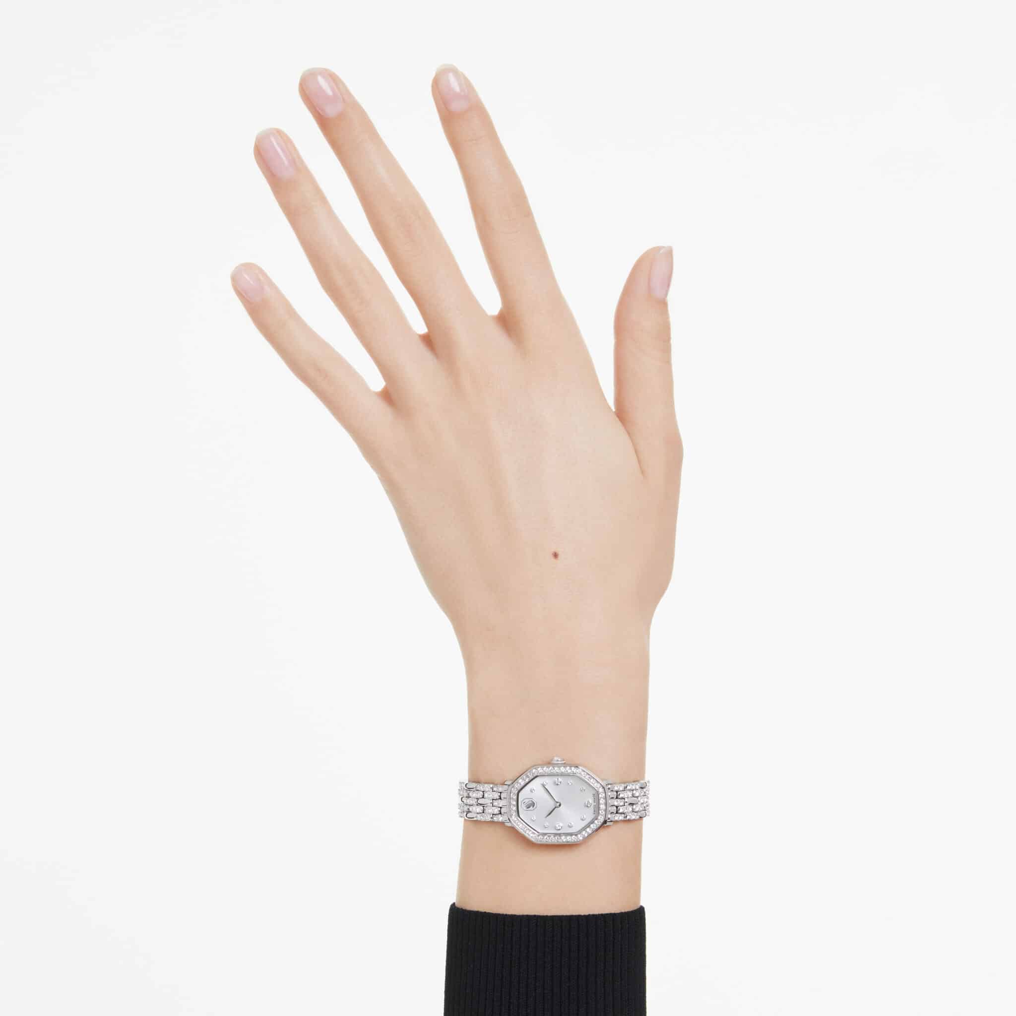 Swarovski Dextera Octagon Watch, Swiss Made, Metal Bracelet, Silver tone, Stainless steel -Swarovski