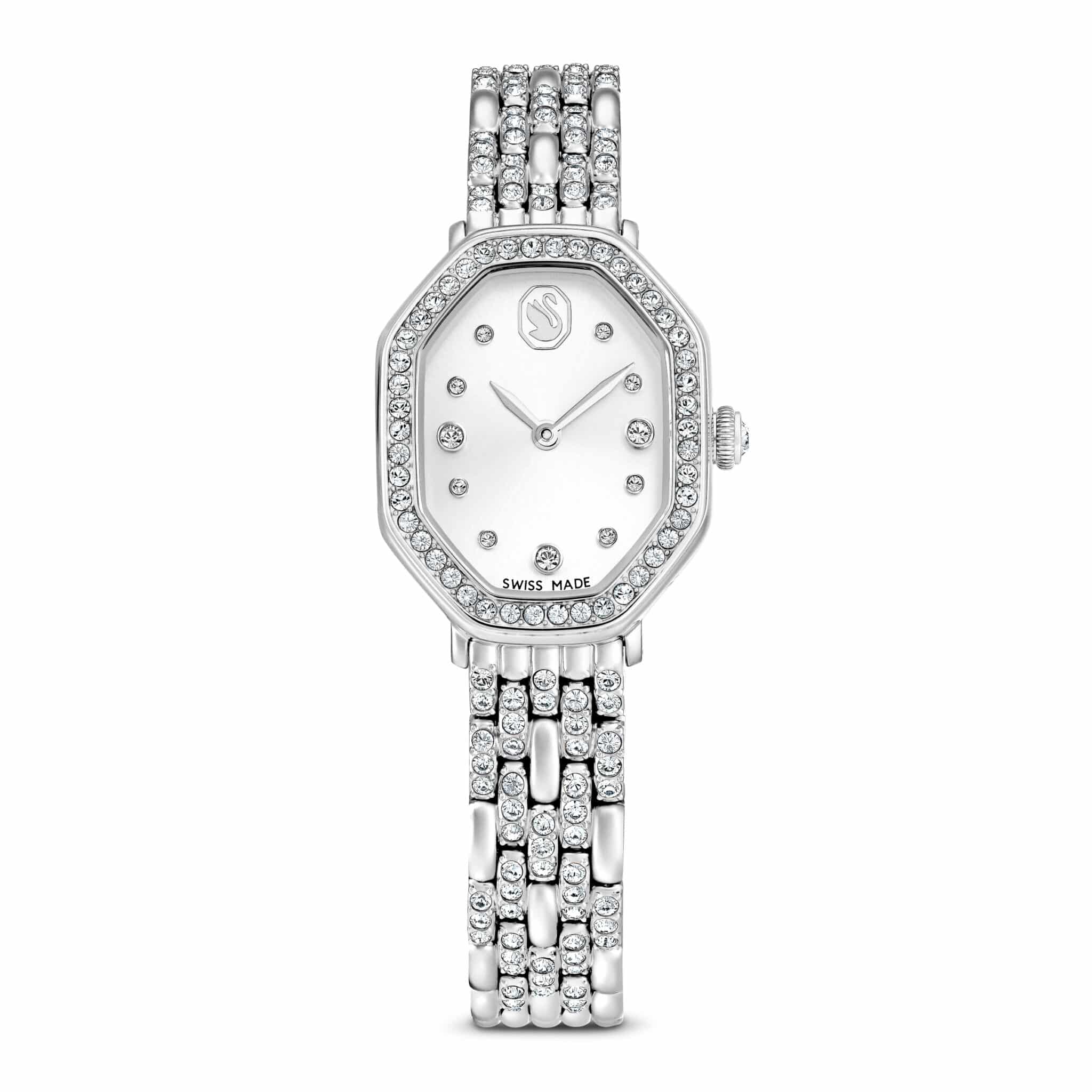 Swarovski Dextera Octagon Watch, Swiss Made, Metal Bracelet, Silver tone, Stainless steel -Swarovski