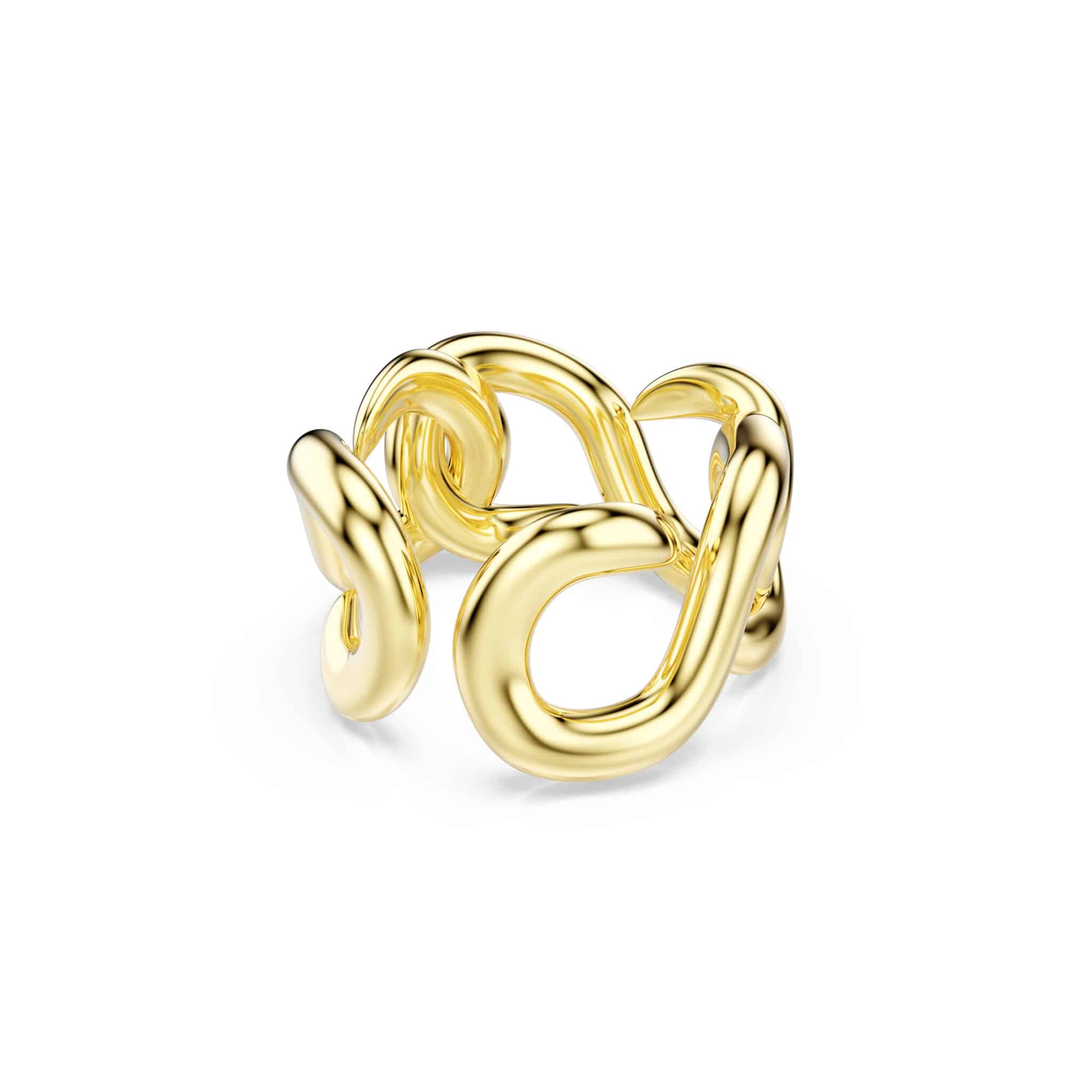 Swarovski Dextera Open ring, Round cut, White, Gold-tone plated -Swarovski