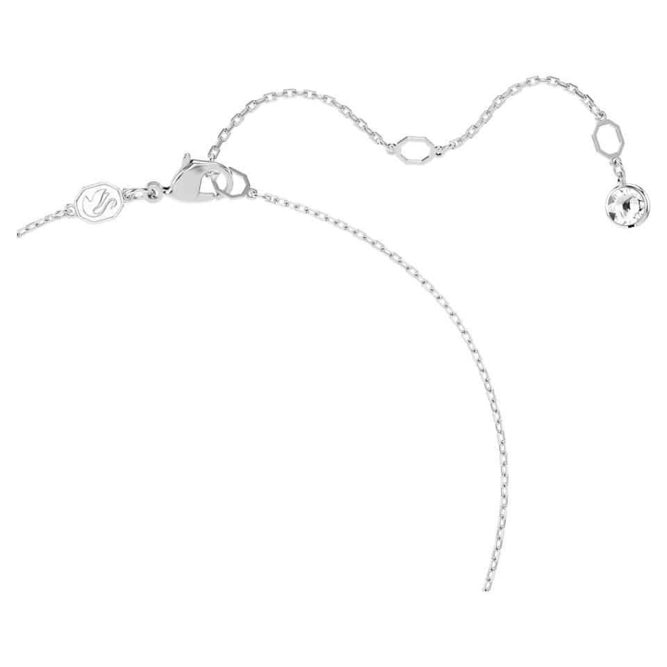 Swarovski Dextera Pendant Round Cut, Ball & Cube, White, Rhodium Plated -Swarovski