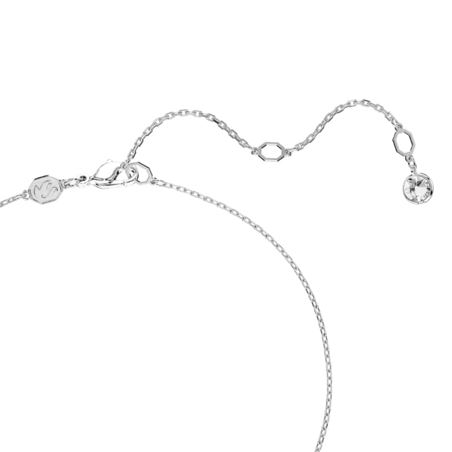 Swarovski Dextera Pendant, Round Cut, Sphere, White, Rhodium Plated -Swarovski