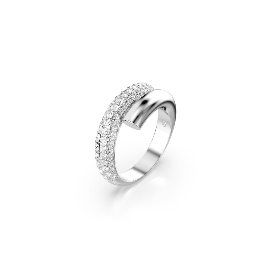 Swarovski Dextera Ring, White, Rhodium Plated -Swarovski