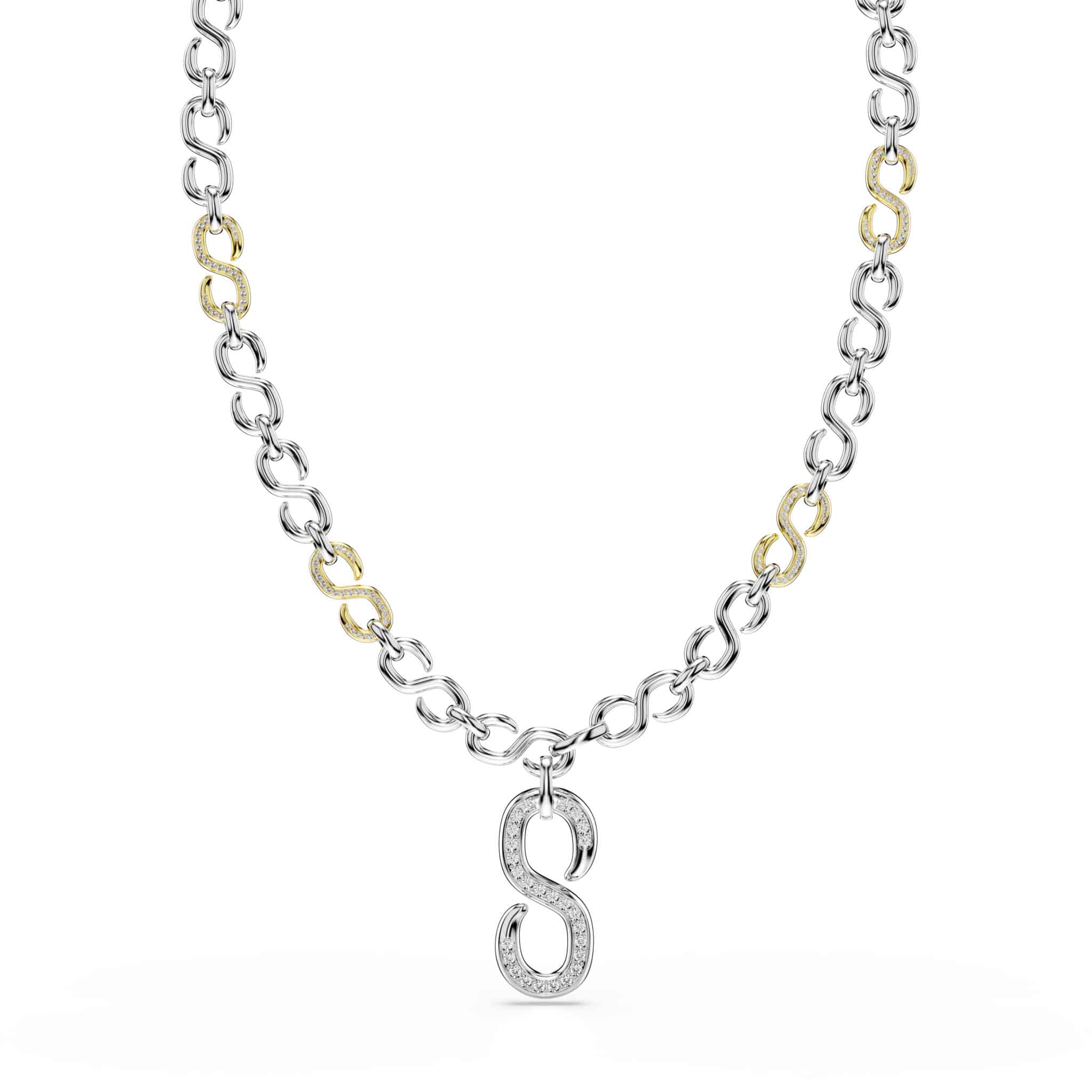 Swarovski Dextera strandage, Round cut, White, Mixed metal finish -Swarovski