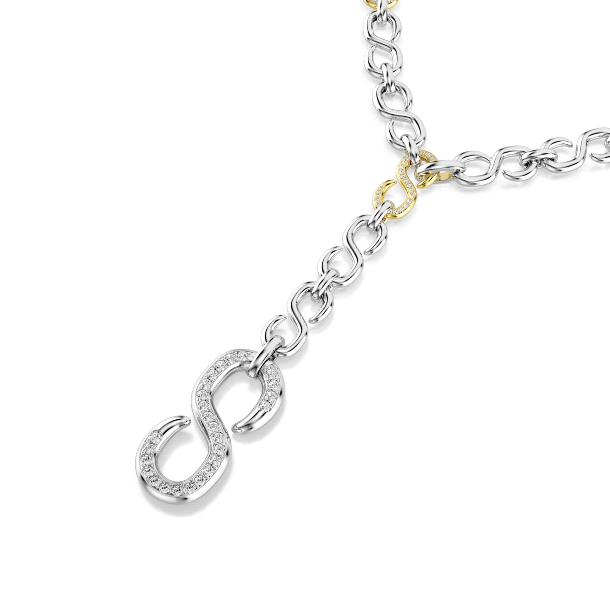 Swarovski Dextera strandage, Round cut, White, Mixed metal finish -Swarovski