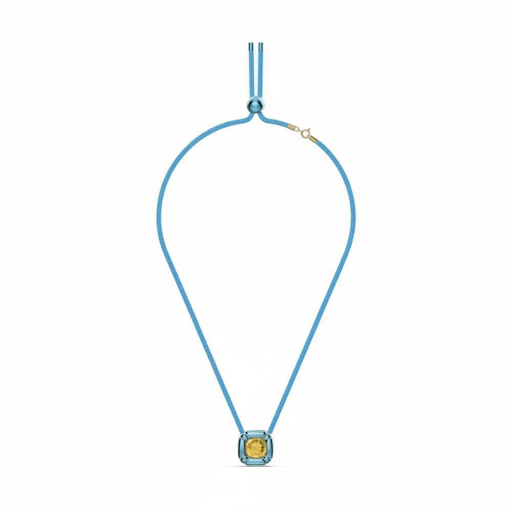 Swarovski Dulcis Choker Necklace, Cushion Cut Crystals, Blue -Swarovski