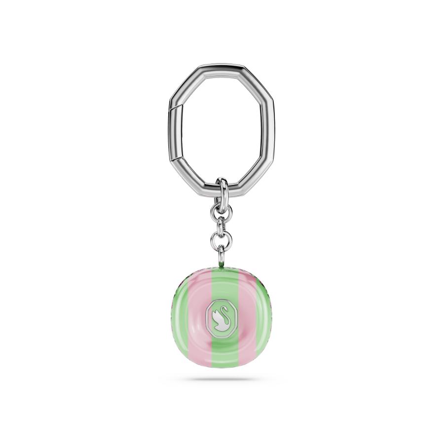 Swarovski Dulcis key ring, Octagon cut, Multicolored, Rhodium plated -Swarovski