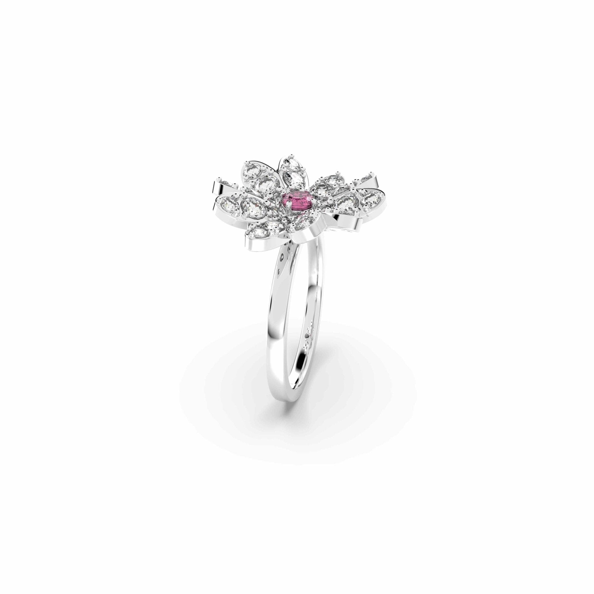 Swarovski Eternal Flower Ring, Pink, Mixed Metal Finish -Swarovski