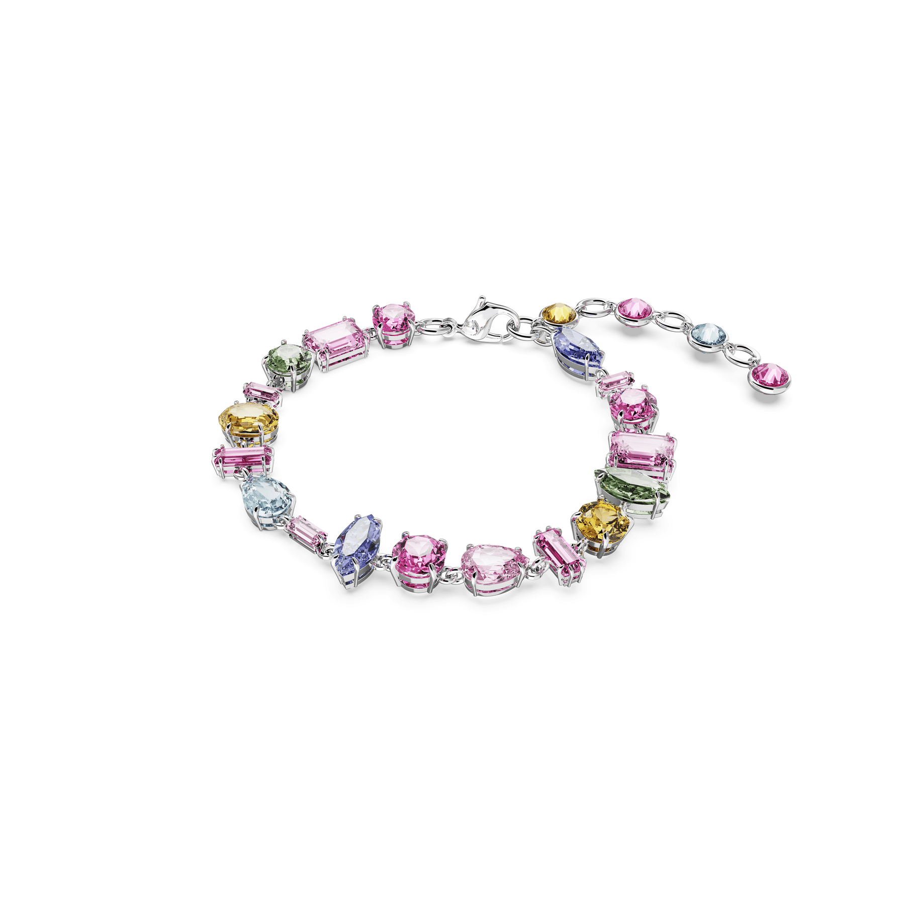 Swarovski Gema bracelet Mixed cuts, Multicoloured, Rhodium plated -Swarovski