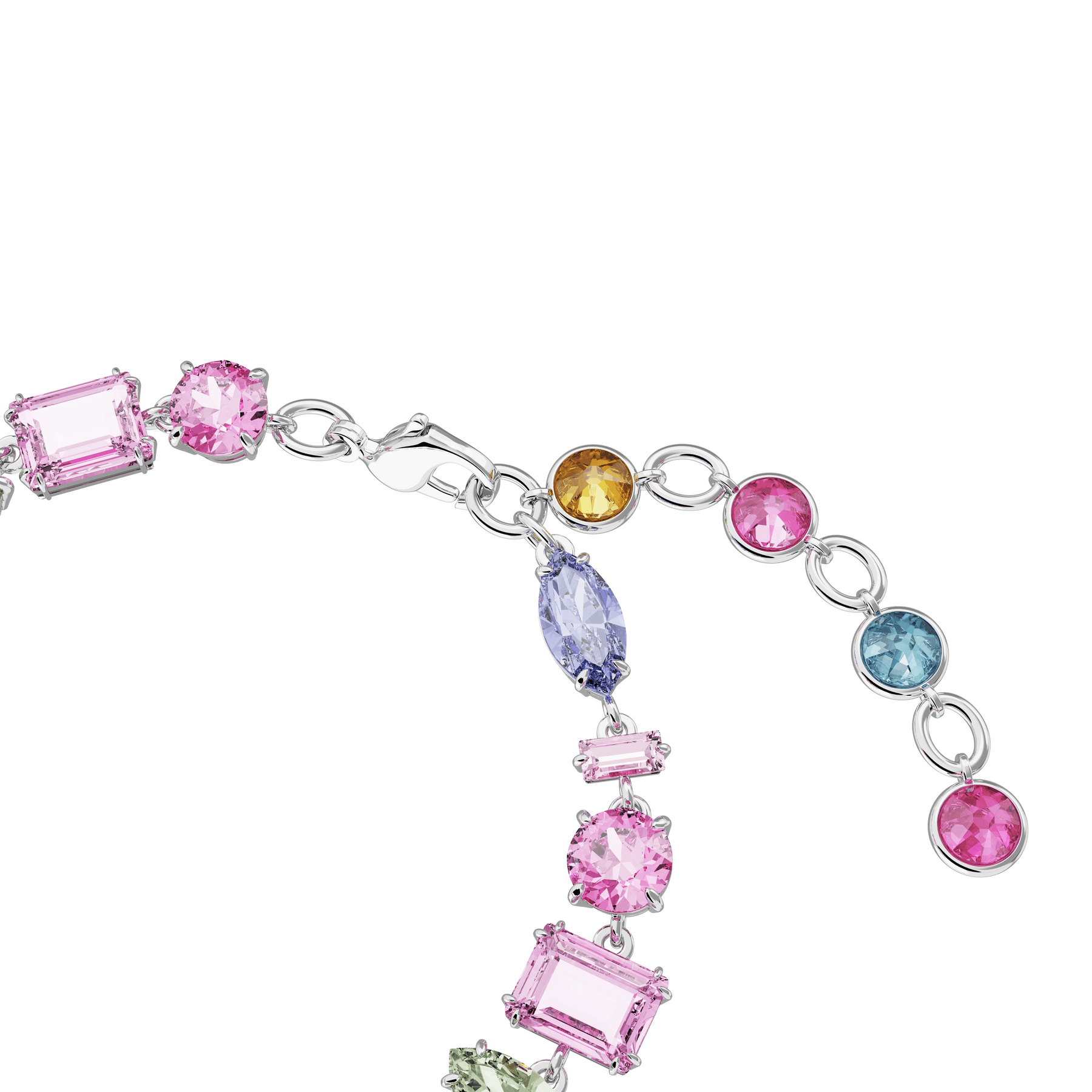 Swarovski Gema bracelet Mixed cuts, Multicoloured, Rhodium plated -Swarovski