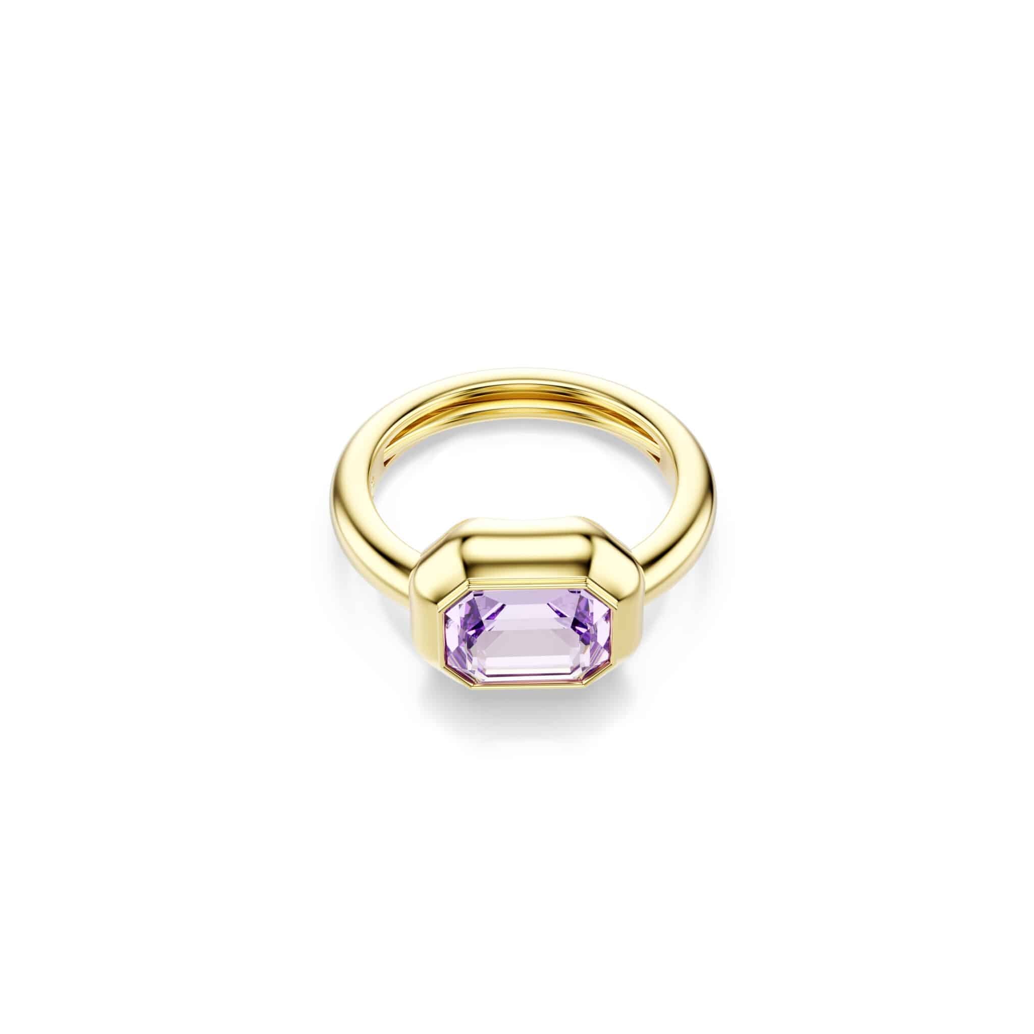 Swarovski Gema Motif ring, Set (3), Multicolored, Gold-tone plated -Swarovski