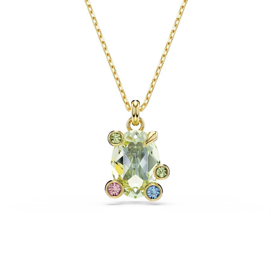 Swarovski Gema Pendant, Mixed Cuts, Multicolored, Gold-tone Plated -Swarovski