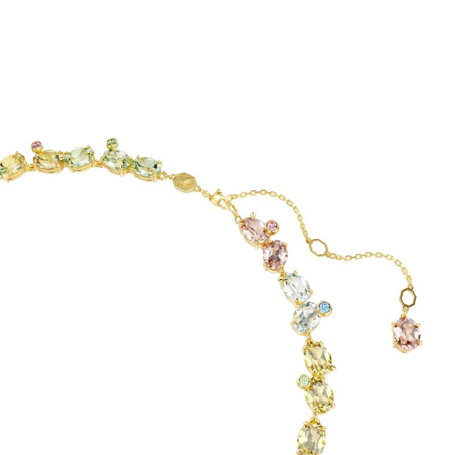 Swarovski Gema Tennis Necklace, Mixed Cuts, Multicolored, Gold-tone Plated -Swarovski