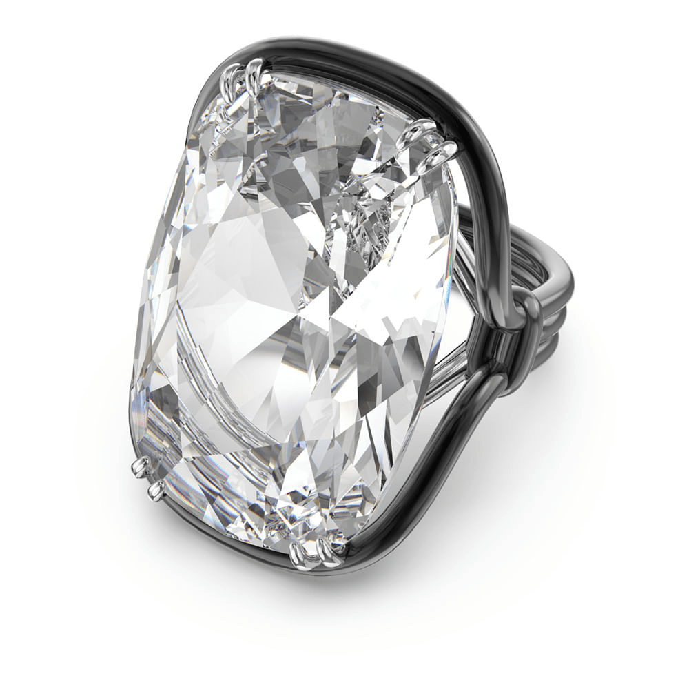 Swarovski Harmonia Ring, Oversized Crystal, White, Metal Mix -Swarovski