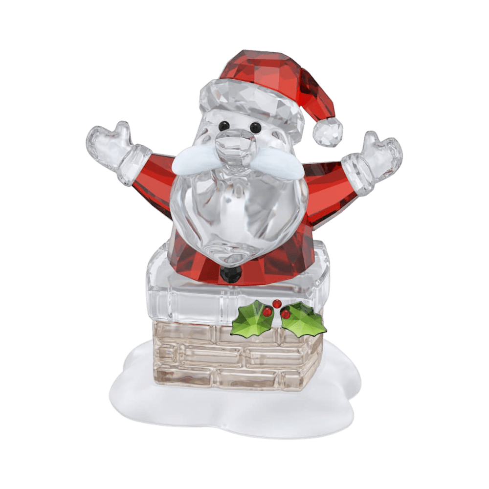 Swarovski Holiday Cheers Santa Claus and Chimney -Swaroski