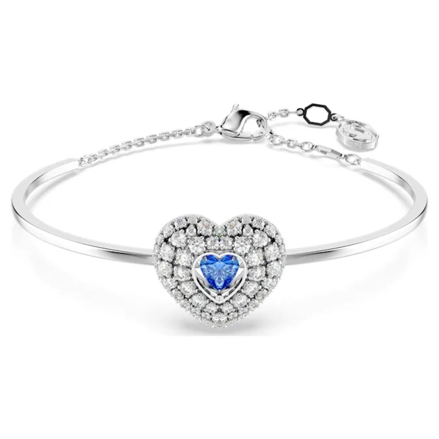 Swarovski Hyperbola Bangle Heart Blue Rhodium plated -Swarovski