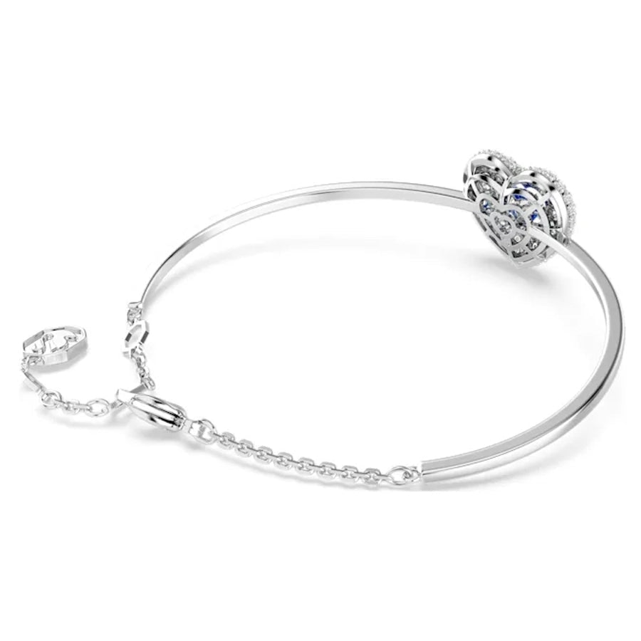 Swarovski Hyperbola Bangle Heart Blue Rhodium plated -Swarovski