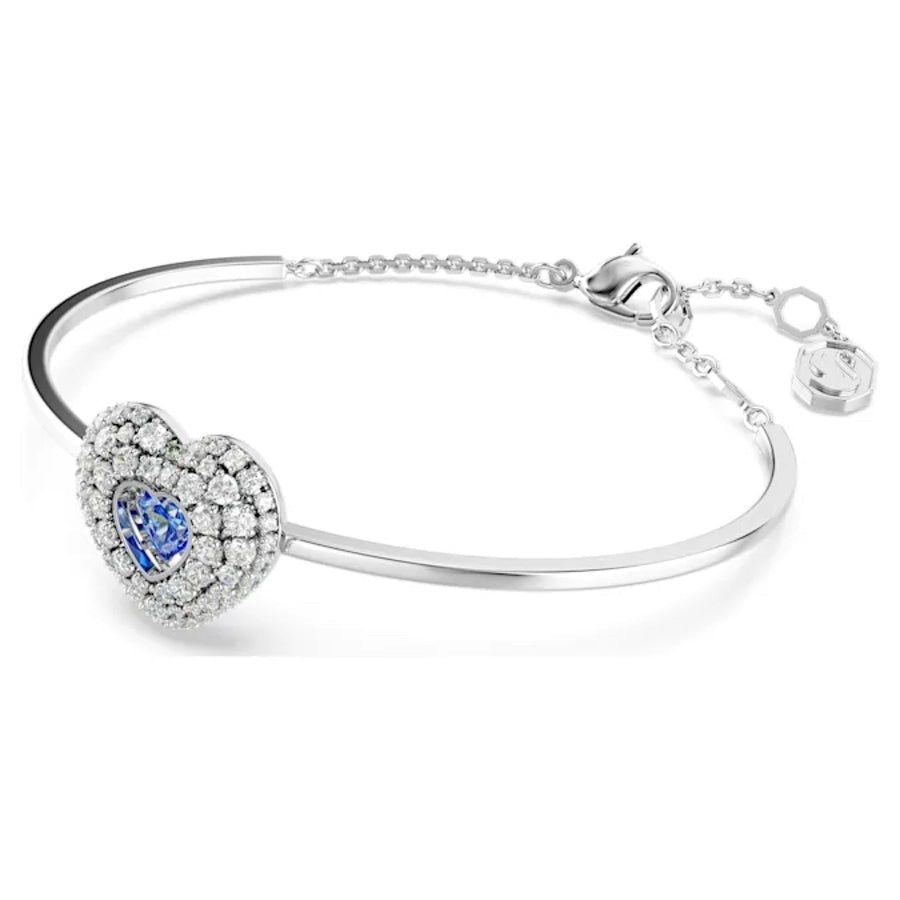 Swarovski Hyperbola Bangle Heart Blue Rhodium plated -Swarovski