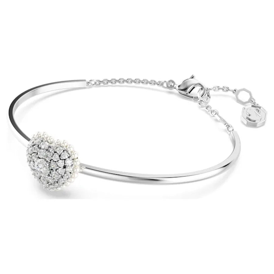 Swarovski Hyperbola Bangle Heart White Rhodium plated -Swarovski