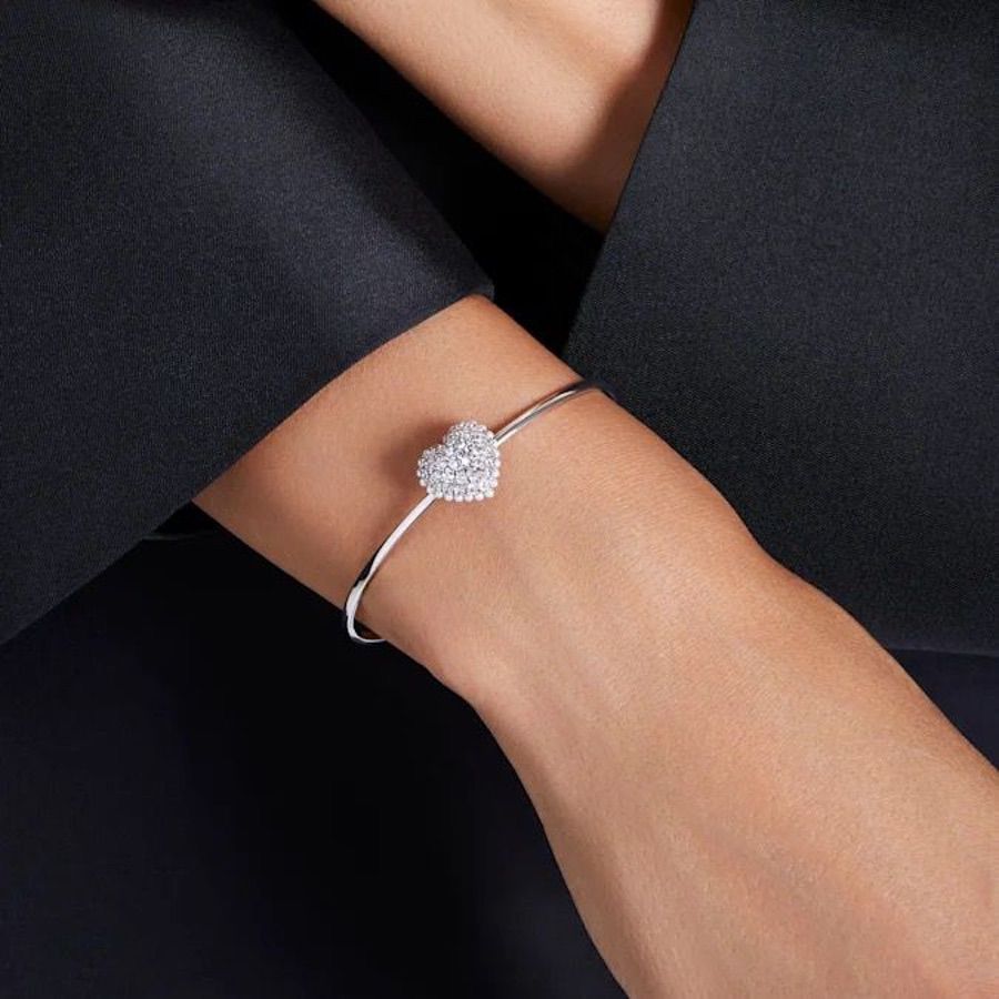 Swarovski Hyperbola Bangle Heart White Rhodium plated -Swarovski