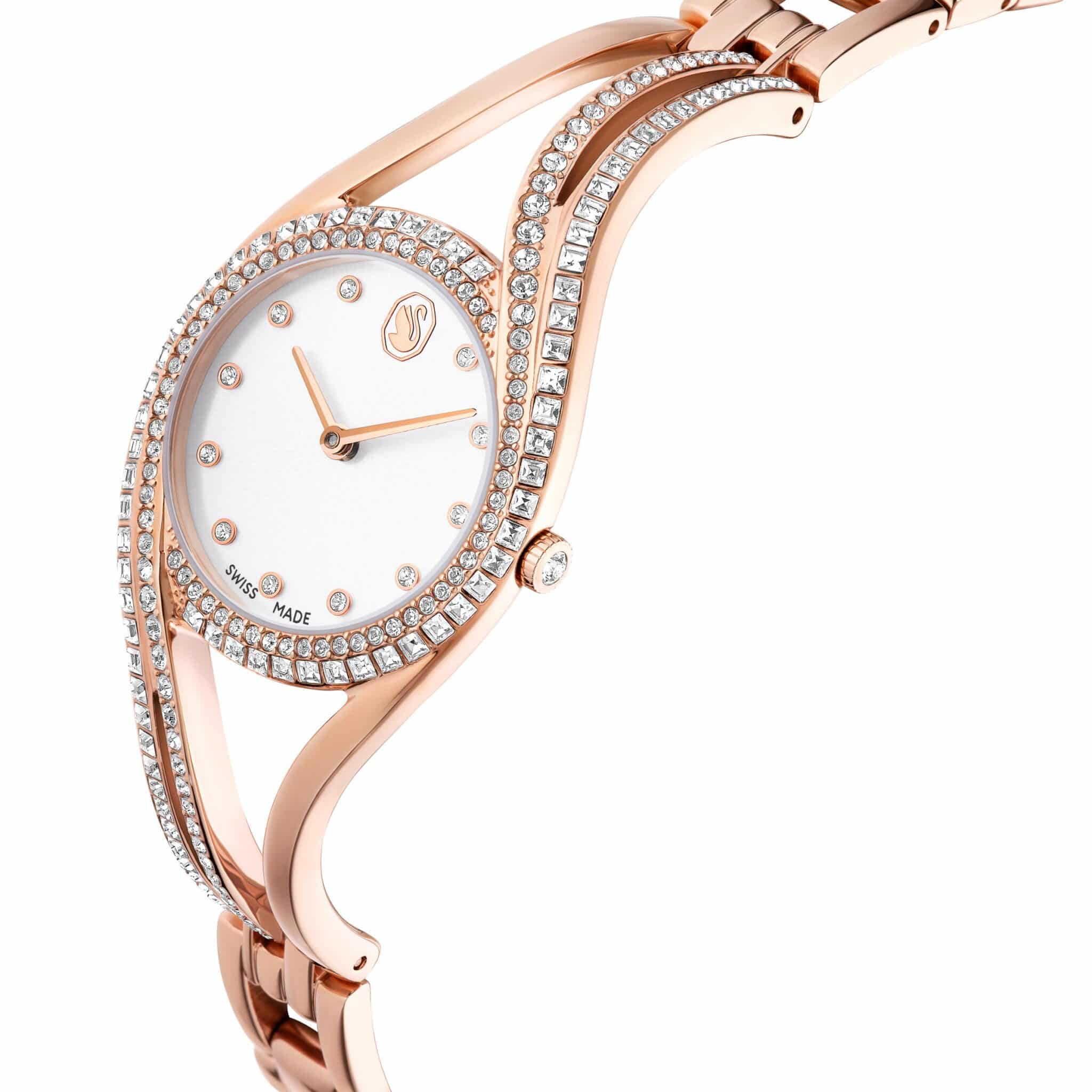 Swarovski Hyperbola Bangle Watch Swiss Made, Rose Gold tone, Rose gold-tone finish -Swarovski