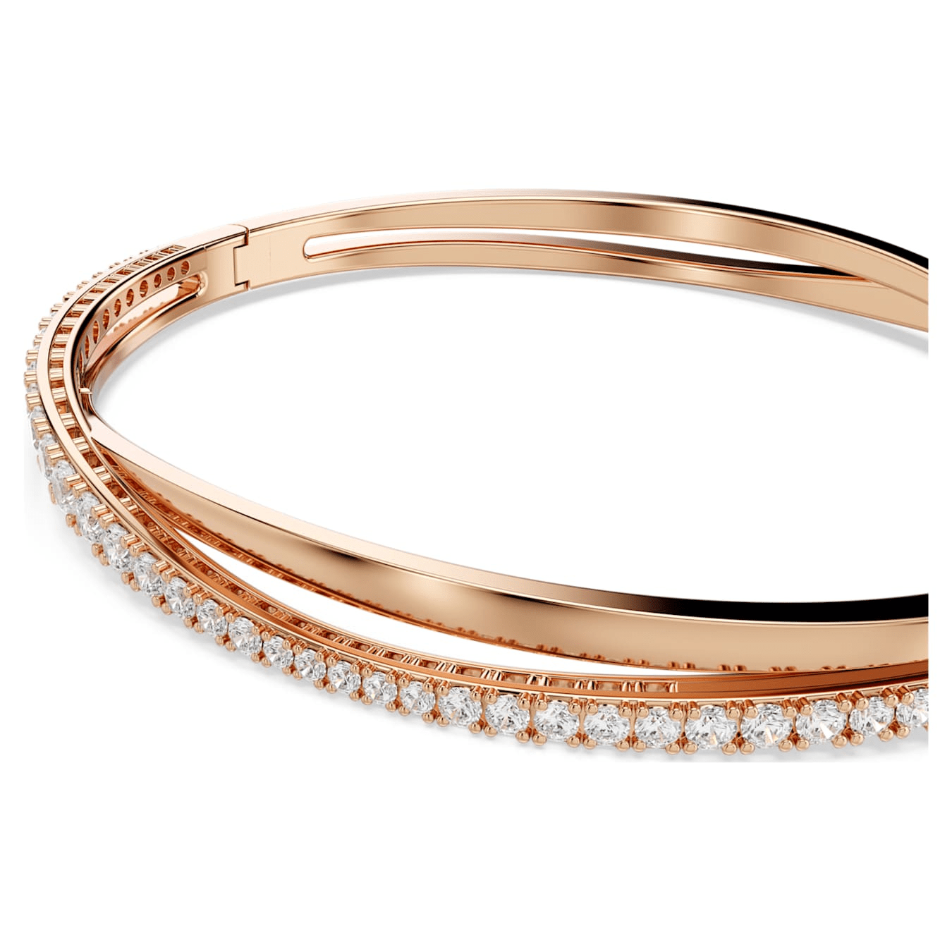 Swarovski Hyperbola bangle White, Rose gold-tone plated -Swarovski